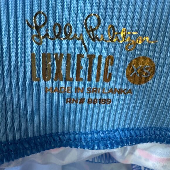 Lilly Pulitzer Luxletic Run Around Pants Women’s XS Zanzibar Blue Fish Kiss Pink - Picture 7 of 11